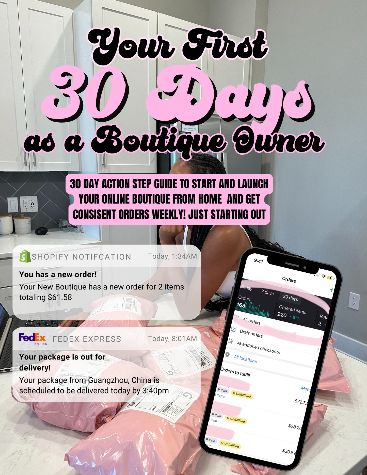 START YOUR BOUTIQUE IN 30 DAYS OR LESS WITH $100! ACTIONABLE STEP BY STEP GUIDE!